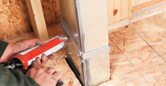 Sealing House Air Duct Joint with Caulk